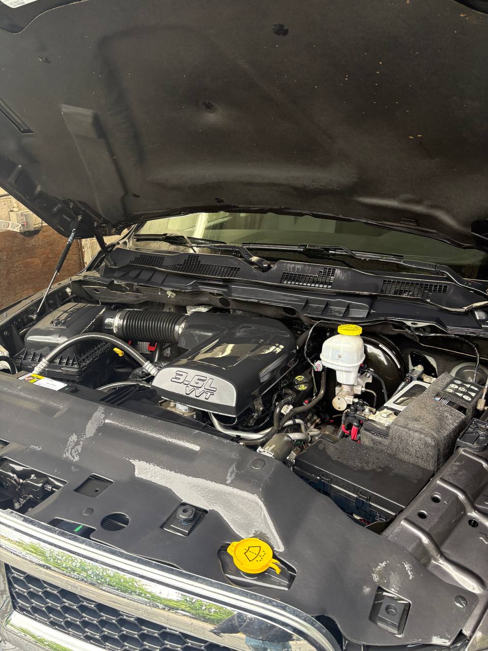 Engine bay after cleaning